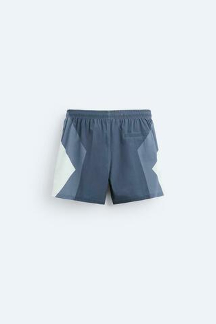 ZARA ПЛАВКИ С ЦВЕТОВЫМИ БЛОКАМИ, СЕРО-СИНИЙ