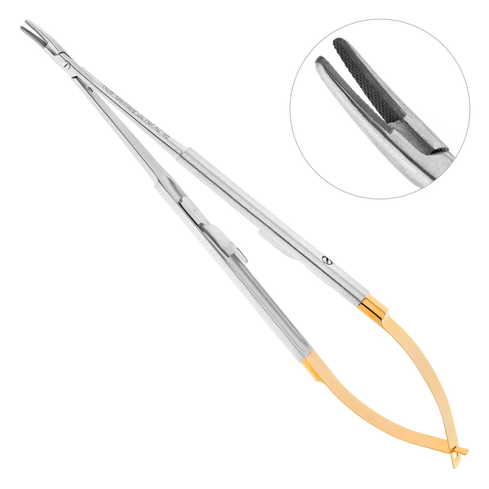 Иглодержатель Micro-Nadelhalter TC, изогнутый