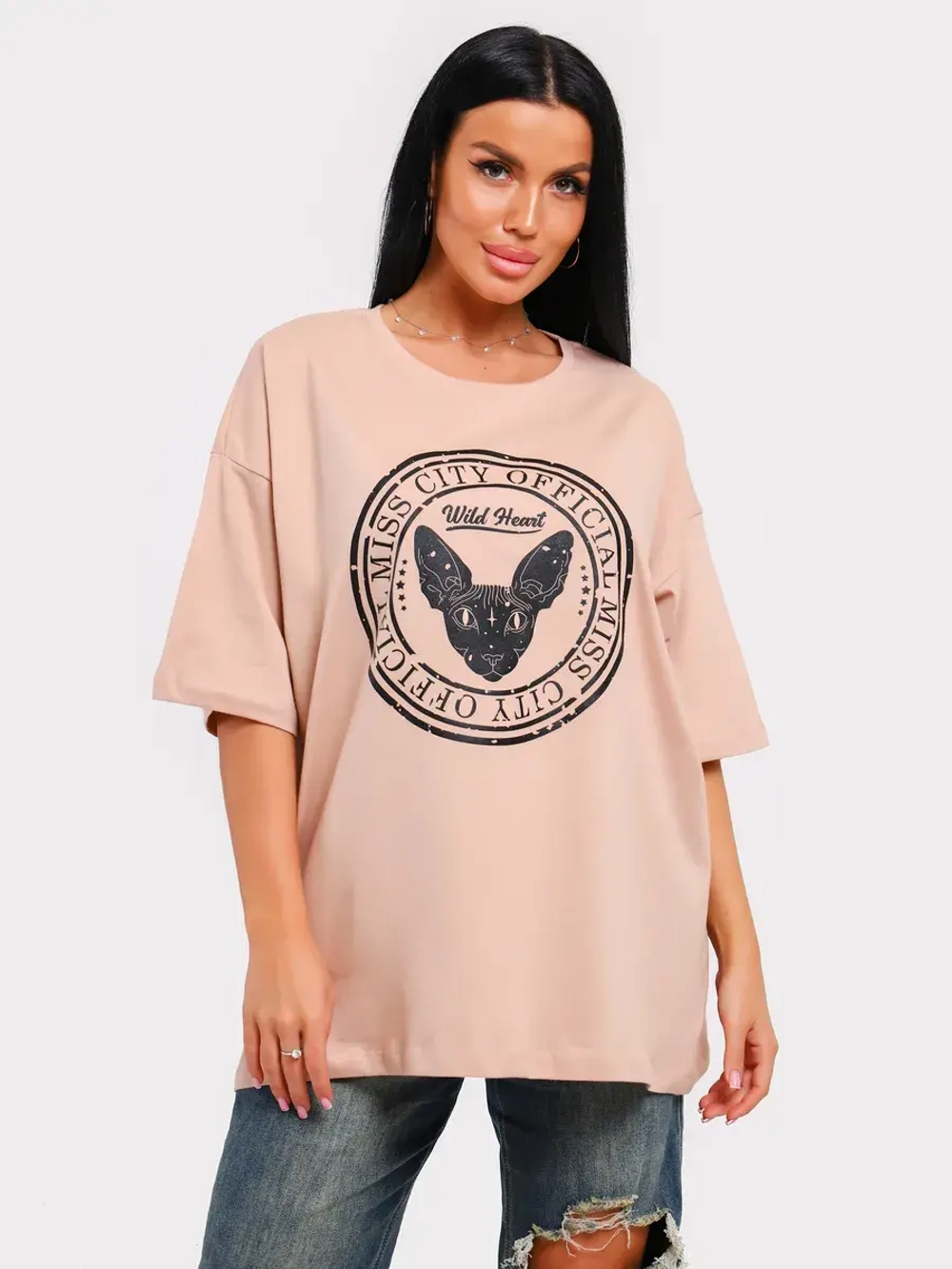 Футболка оверсайз больших размеров принт