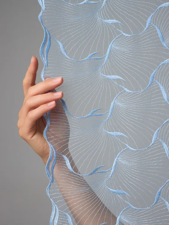 05-160 Вышивка на неэл. сетке 24 см, голубой 3090