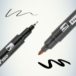 233834 Luxor Маркер перманентный двухсторонний TWIN MARKER 150, ЧЕРНЫЙ пулевидный 0.7/1мм