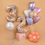 Шар (19''/48 см) Сердце, Лаванда, 1 шт.