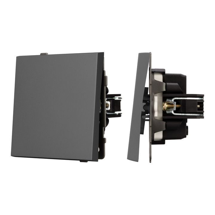 Механизм выключателя одноклавишный проходной SWT-TENDO-MKP1-SFPL-GR (230V, 10A) Arlight 054581