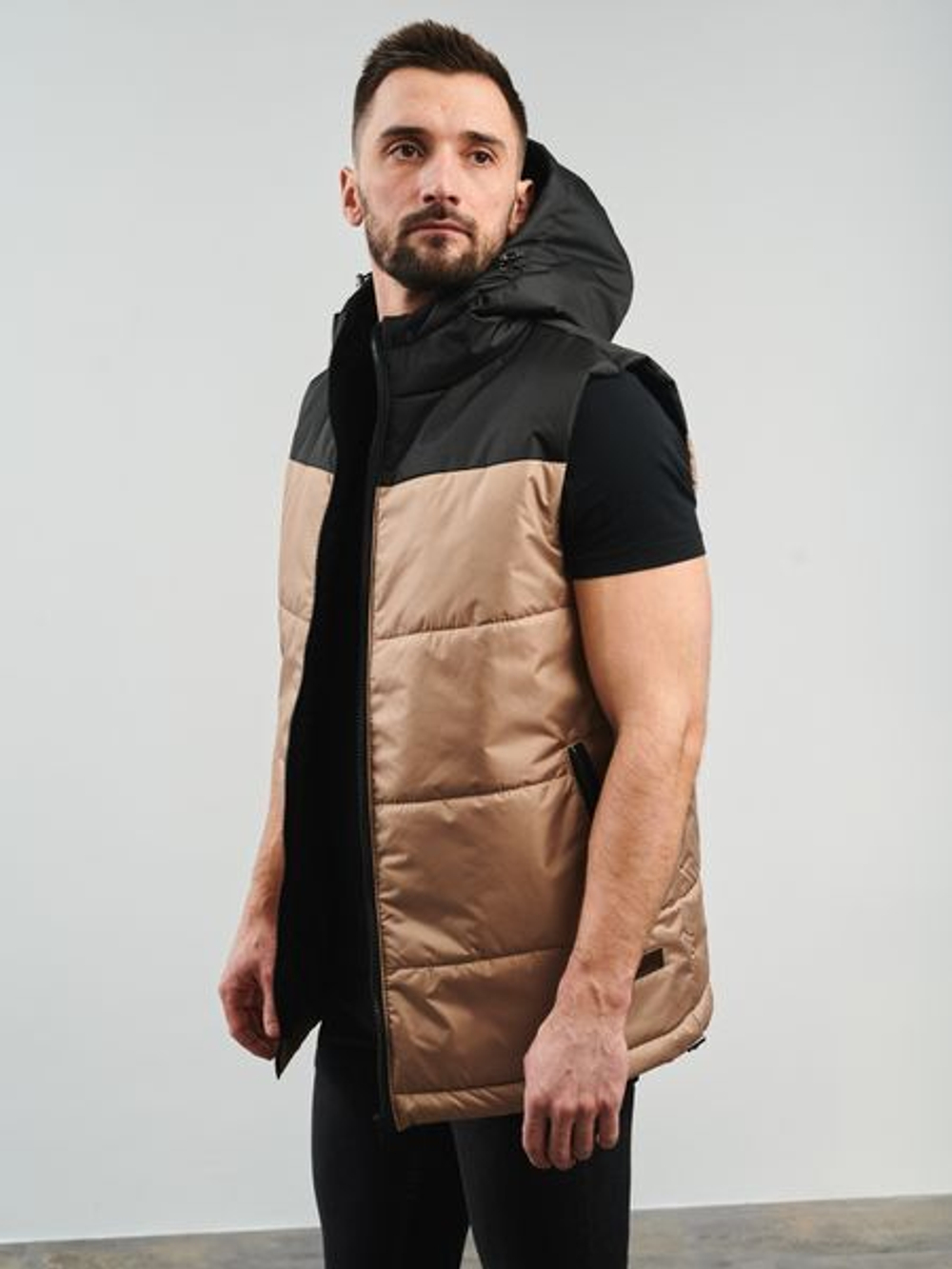 Жилет "Комби" черный-бежевый