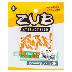 Приманка ZUB-KLOP 19мм(0,7")-20шт, (цвет 250) морковный с блестками