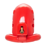 Красный мужской пояс верности 10см из пластика ToyFa Black&Red 901411-9