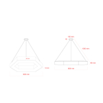 Светильник LED ЭРА Geometria SPO-124-W-40K-051 Hexagon 51Вт 4000К 4000Лм 800*800*80 белый подвесной драйвер внутри