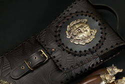 Набор шампуров "Звери Большие" в чехле из натуральной кожи