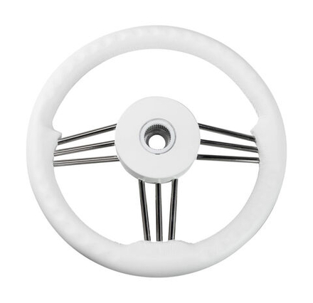 Рулевое колесо Osculati, диаметр 350 мм, цвет белый (имитация кожи)