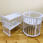 Кровать детская круглая трансформер "Облако" Белый + Маятник