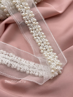 Тесьма жемчуг на сетке 4 см