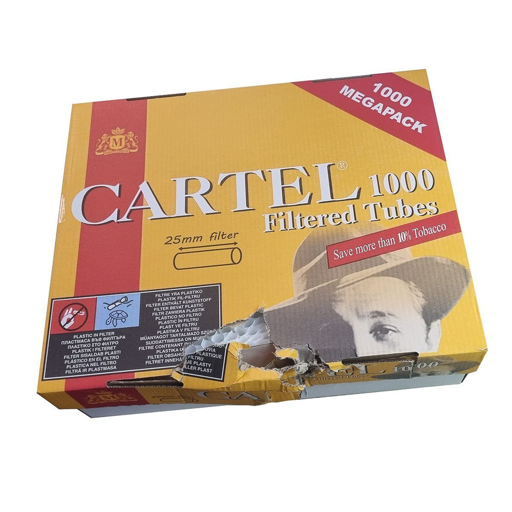 Гильзы для сигарет "Cartel" Extra Long Filter 25мм 1000шт. Товар уцененный
