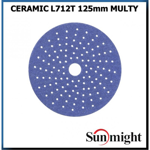 SUNMIGHT Круг шлифовальный Ceramic L712T 125мм. Multi holes Р180