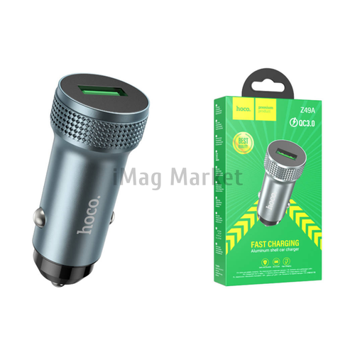Автомобильное зарядное устройство Hoco Z49A, 1 USB-A, 18W, 3A, серый