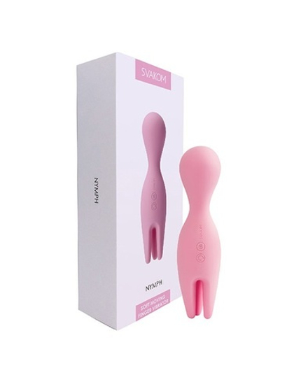 Двусторонний вибростимулятор с двигающимися пальчиками Svakom Nymph, розовый, 15,6 см