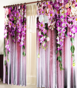 Фото-шторы: Ламбрекен из цветов (арт. L20-1114)  -  (145х270)х2 см.