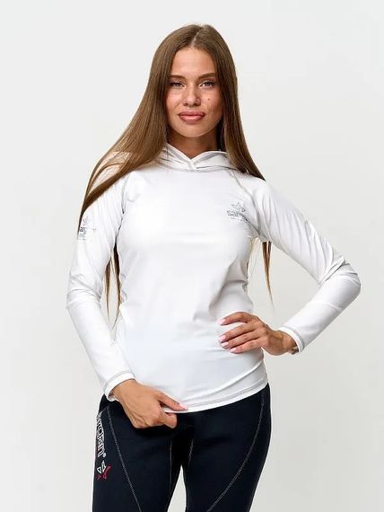 Футболка рашгард лонгслив Sargan Агидель Худи UPF 50+ белый