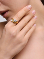 Кольцо "Bending crystal" Gold