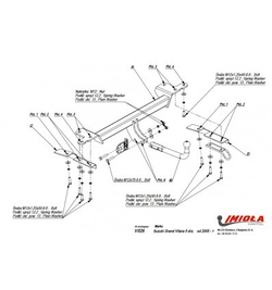 Фаркоп IMIOLA V.026 Suzuki Grand Vitara 2005-2014(паспорт и сертификат в комплекте)(без электрики)