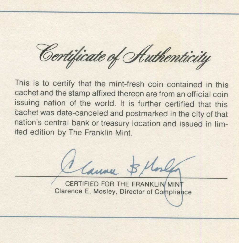 50 сентаво 1979 год. Мексика. Конверт с маркой и спецгашением. Серия "Coins of all Nations" (США)