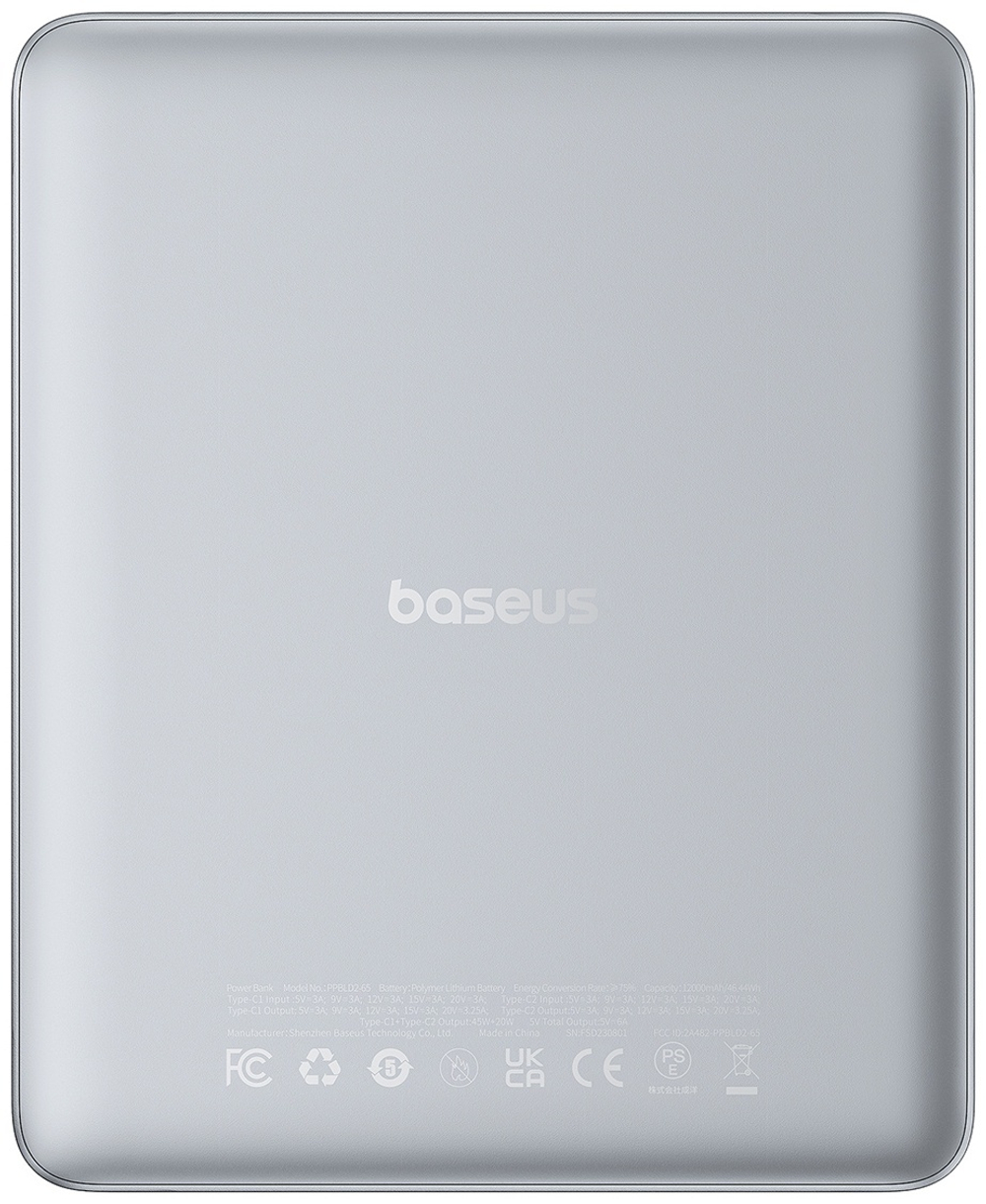 Внешний аккумулятор Baseus Blade2 IE 2C 65W P10063801S13-00 12000 мАч серебристый