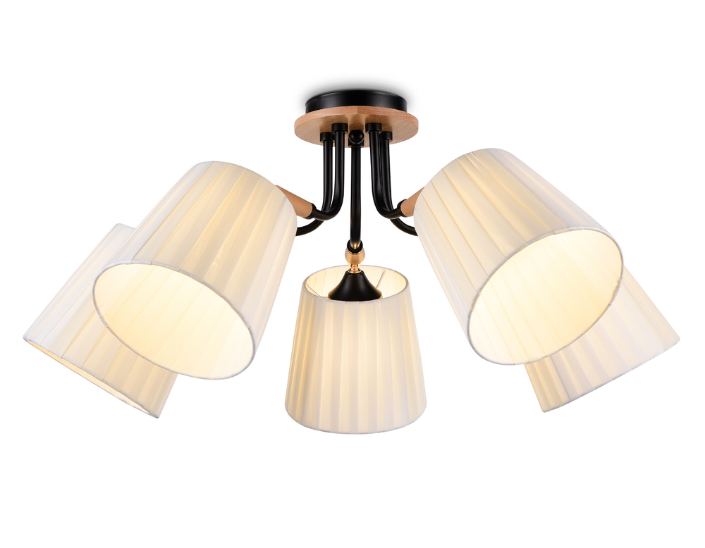 TR4733/5 BK/LWD черный/светлое дерево E27/5 max 40W D610*270