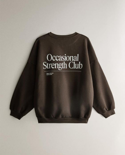 ZARA HOME ХЛОПКОВАЯ СПОРТИВНАЯ ТОЛСТОВКА, КОРИЧНЕВЫЙ