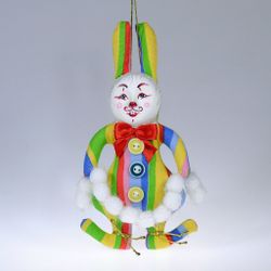 Ёлочная игрушка Кролик с гирляндой из снежков