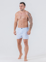 Трусы мужские боксеры голубой мелкая клетка