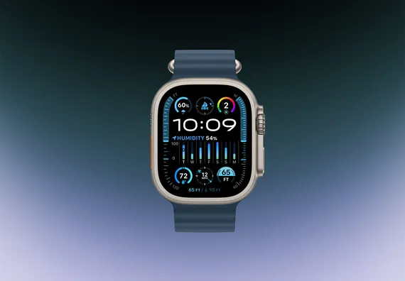 Часы Apple Watch Ultra 2 GPS + Cellular 49 мм, титановый корпус, ремешок Ocean Темно-синего цвета