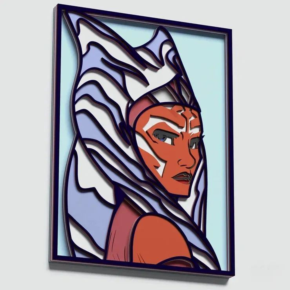 3D Картина по номерам из дерева Асока Тано, 23x30 см