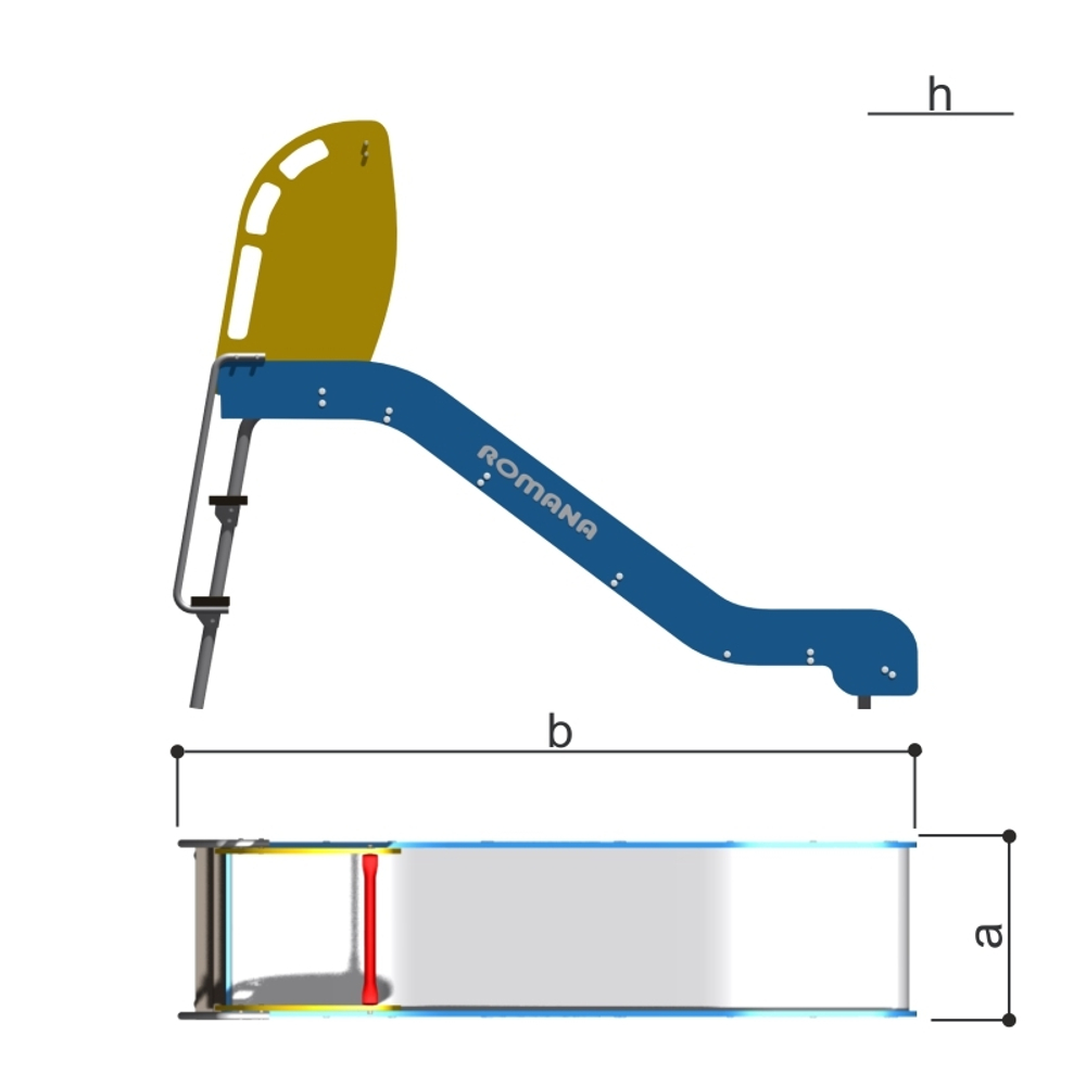 Горка h 950, скат пластик, принт морской Romana 110.22.01-01