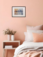 Картина авторская акварельная в паспарту 21х30 см на стену для интерьера "Настроение осени"