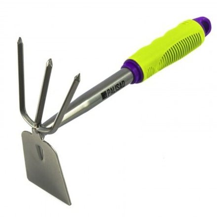 Мотыжка комбинир. "трапеция" и трехзубая, обрезиненная рукоятка, Palisad