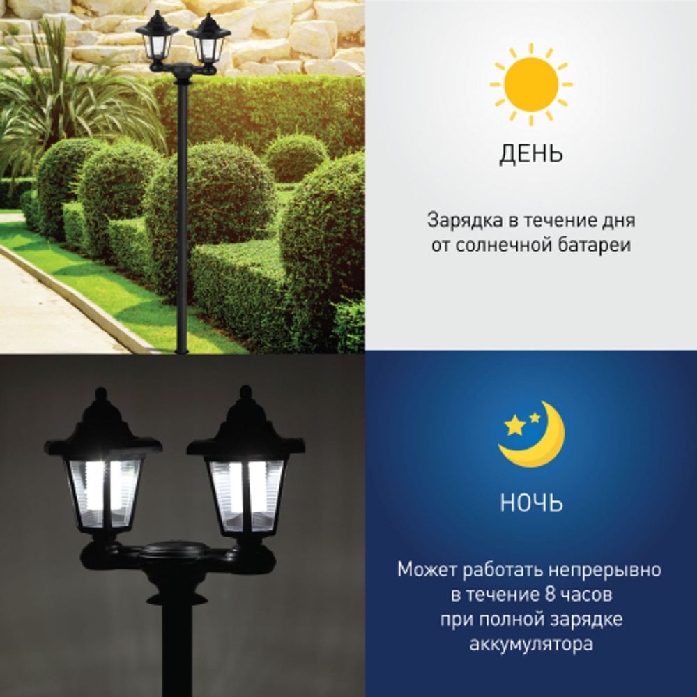 ERASV01-01 ЭРА ЭРА Садовый светильник на солнечной батарее, пластик, черный, 150 см