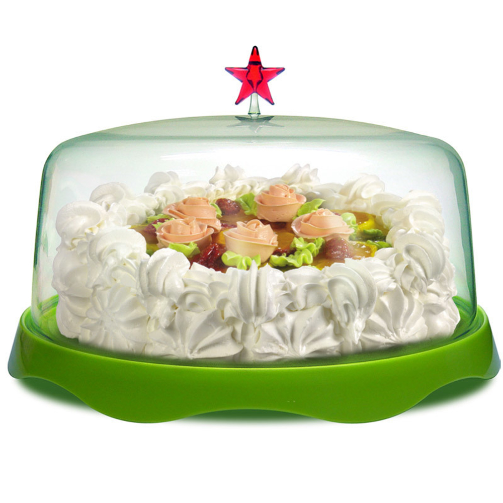 Тортовница подарочная merry tray большая зеленая