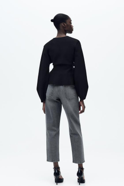 ZARA ДЖИНСЫ Z1975 SLIM MOM FIT С ВЫСОКОЙ ПОСАДКОЙ, СЕРЫЙ