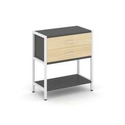 Shelf System Односекционный стеллаж двухярусный с ящиками SN.STM-212 Антрацит/Акация Лорка/Металл Бе