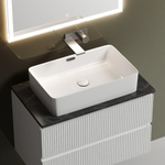 Тумба подвесная Sancos Snob T, Bianco 790х445х500, под столешницу без отверстия под смеситель, цвет Black Sky