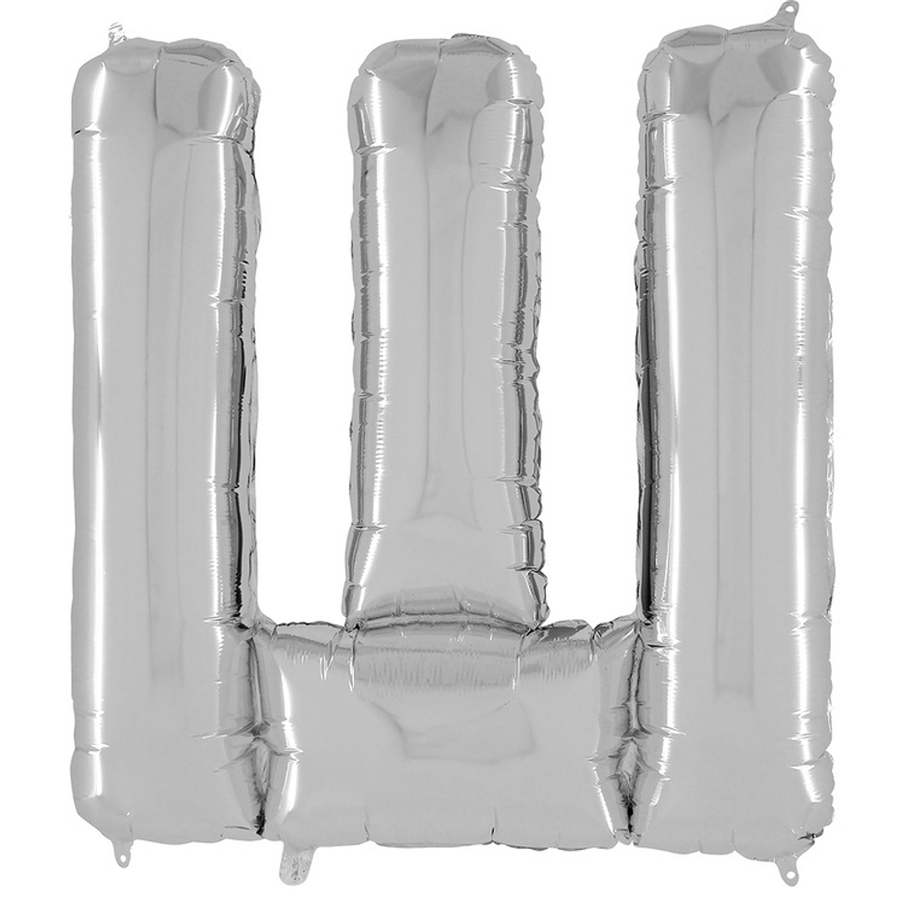 Фольгированная фигура, Буква Ш 66 см Silver