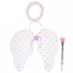 Карнавальный набор (крылья, ободок, палочка) «Ангелочек» (крылья 45*43 см), Белый/серебро