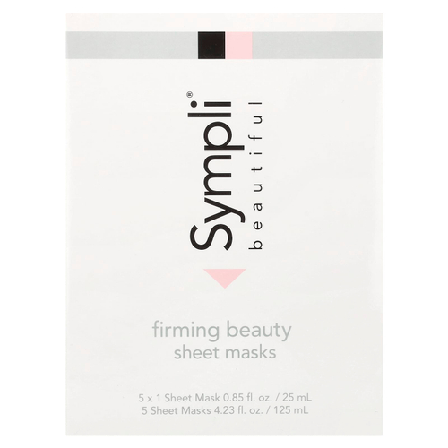 Sympli Beautiful, подтягивающая тканевая маска, 5 шт., 25 мл (0,85 жидк. унции) каждая