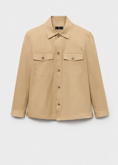 Верхняя рубашка regular fit из хлопка с карманами