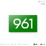 Номер на дверь 961, табличка на дверь для офиса, квартиры, кабинета, аудитории, склада, зеленая 120х70 мм, Айдентика Технолоджи