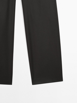 Massimo Dutti Брюки свободного кроя с низкой посадкой и прямыми штанинами, черный