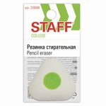 Ластик STAFF "College", 35х35х10 мм, треугольный, салатовый пластиковый держатель, 228068