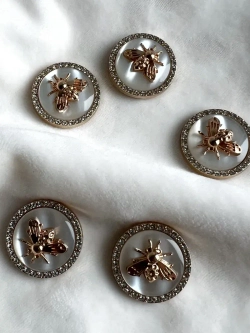 Декоративные металлические пуговицы Жуки-Пчела