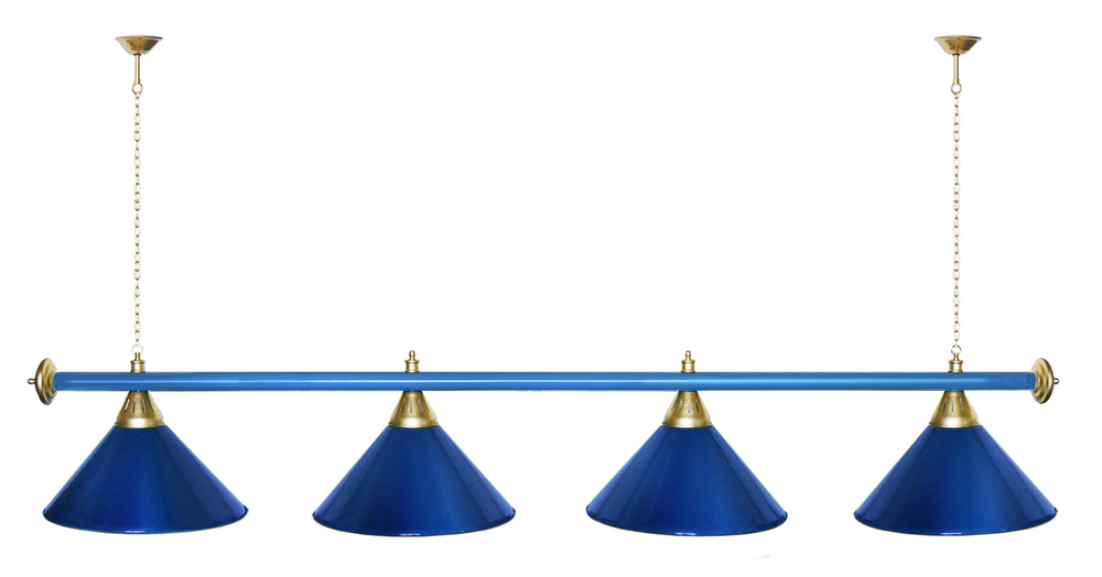 Лампа STARTBILLIARDS 4 пл. (плафоны золотые,штанга золотая,фурнитура золото)