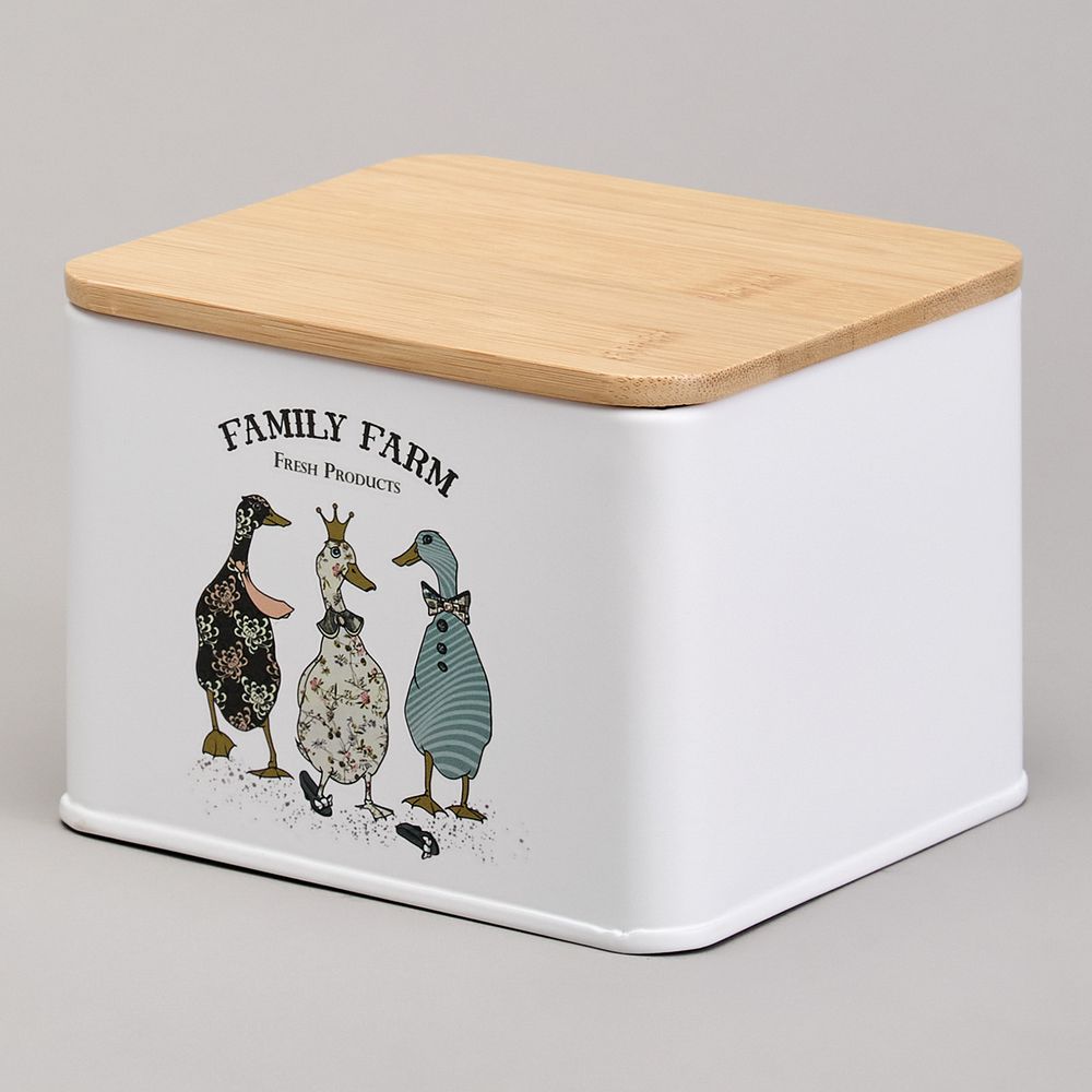 БАНКА ДЛЯ ЧАЙНЫХ ПАКЕТИКОВ AGNESS "FAMILY FARM" 11,5*11,5*8,5 СМ