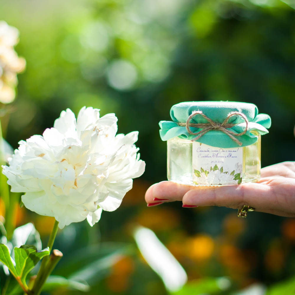 Бонбоньерка с медом на свадьбу, 140 грамм